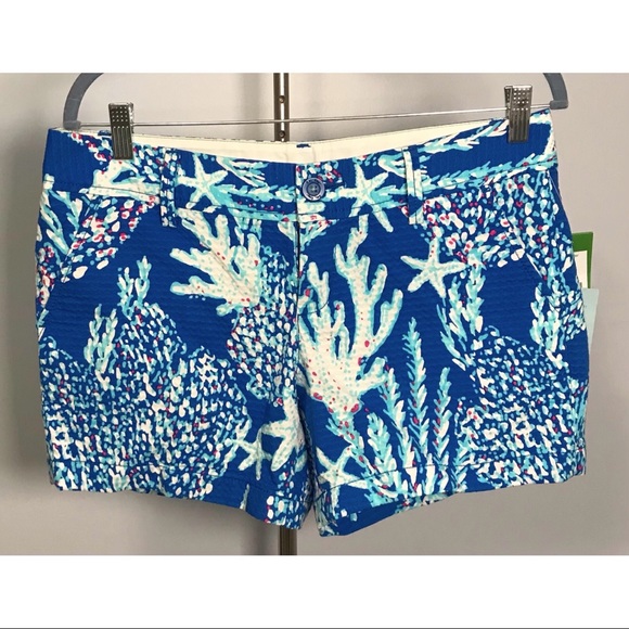 Lilly Pulitzer Pants - Lilly Pulitzer Callahan Blue Good Reef Short Sz 10